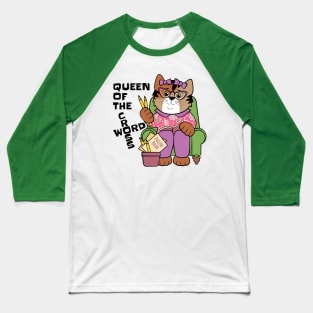 Queen of the Crossword Cat Baseball T-Shirt